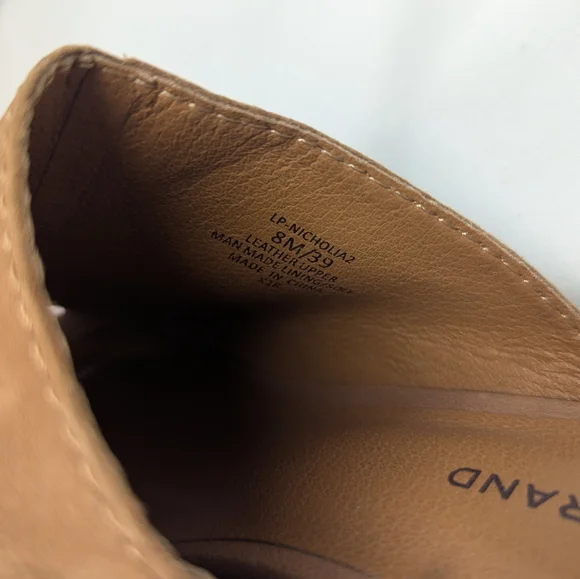 Lucky Brand Leather Mules With Wood Grain Heels - Picture 5 of 13